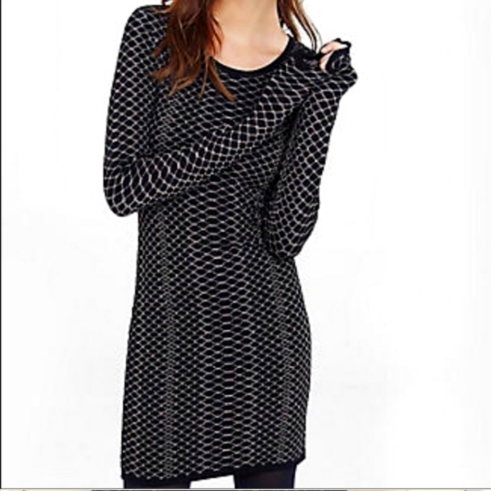 Express Metallic Snakeskin Sparkle Sweater Dress